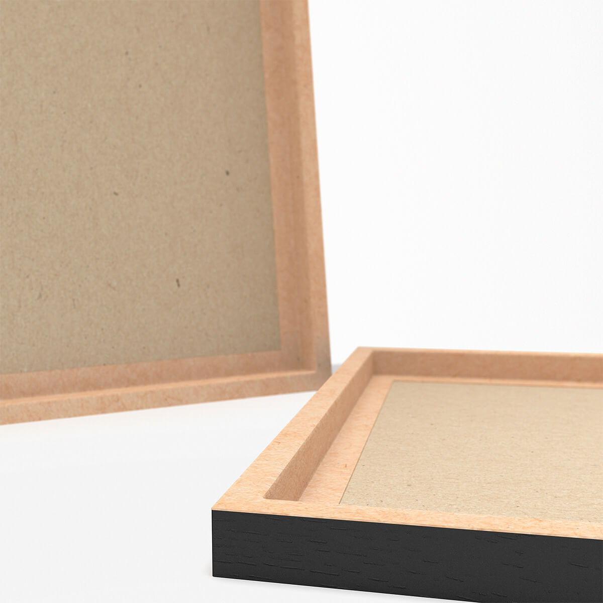 The reverse view of a premium wooden photo frame 