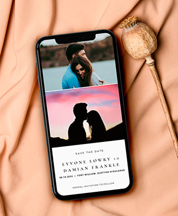 A digital wedding invitation for smartphones named 