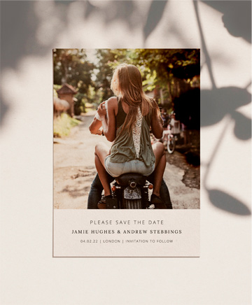 A photo wedding save the date named `Maddox street`. It is printed in portrait format.