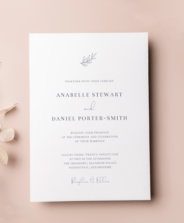 A simple wedding invitation named `just that simple`. It is printed in portrait format.