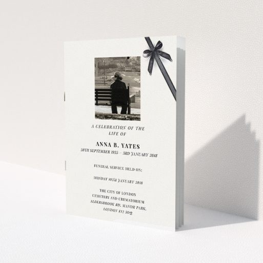 An easy and elegant funeral order of service booklet design. Multiple pages.