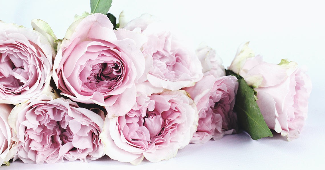 Delicate pink roses arranged gracefully at a funeral service as a symbol of love and remembrance.