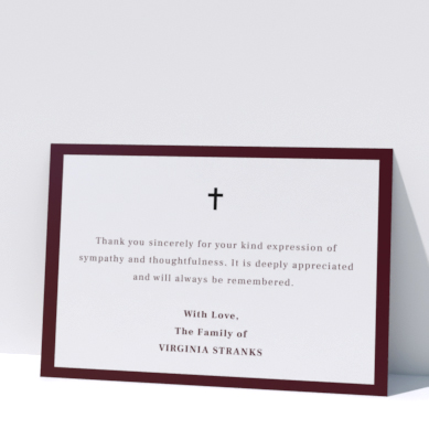 Related Product: Printed Funeral Thank You Cards