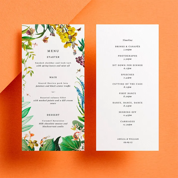 Related Product: Printed Wedding Menu Cards