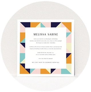 Abstract geometric 18th birthday invitation card design