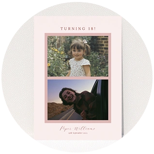 Soft pink photo collage 18th birthday invitation card design