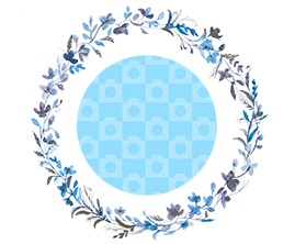 Blue Floral Circle
